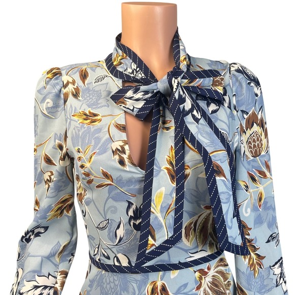 BCBGMaxAzria Light Blue Floral Midi Dress - Picture 3 of 14